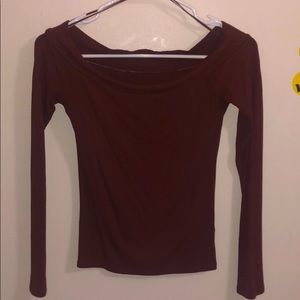 Off the shoulder soft long sleeve